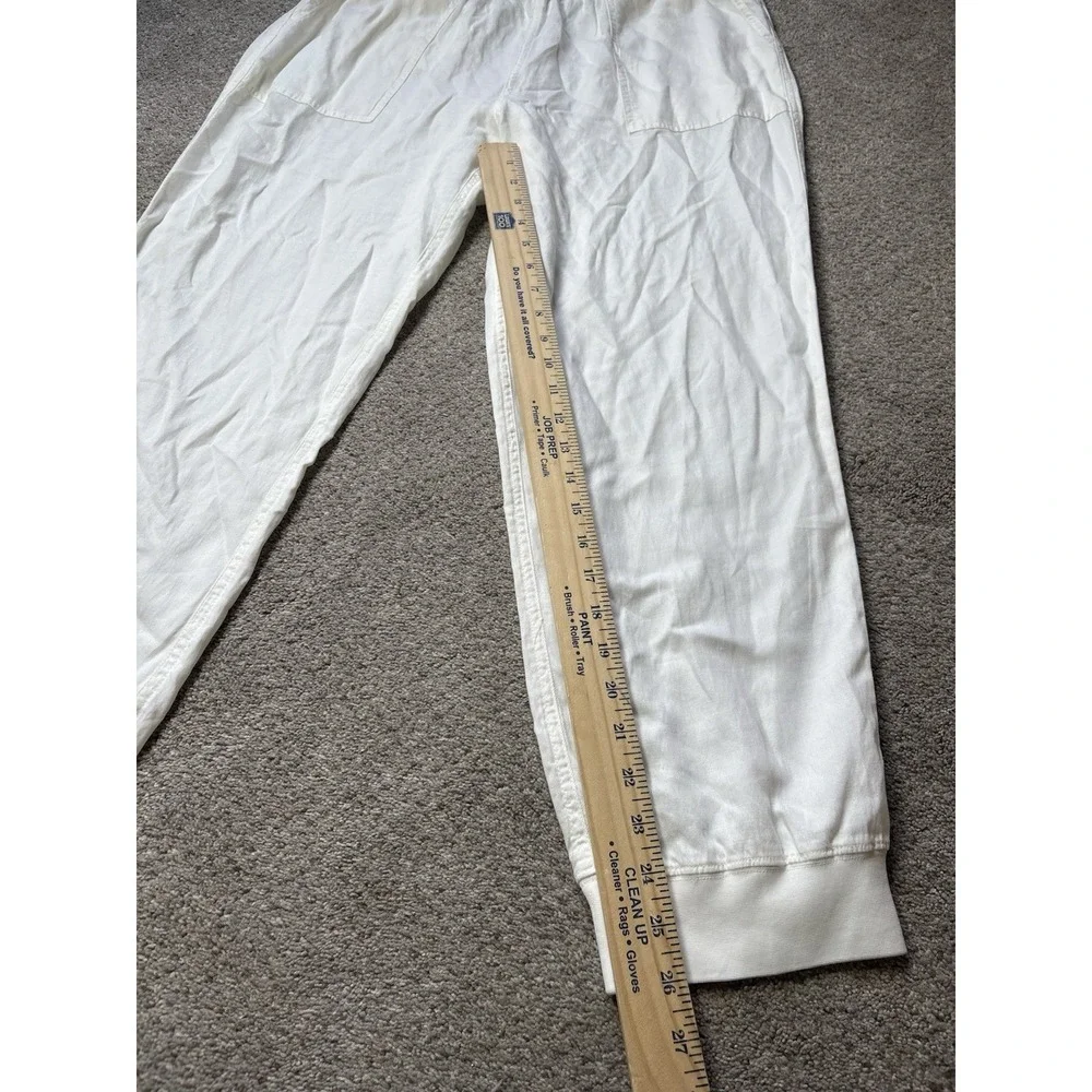 Faherty Women's XL Arlie Day Pull On Jogger Pants Tencel Linen Blend White Beach
